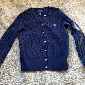 Polo Ralph Lauren navy blue button up sweater